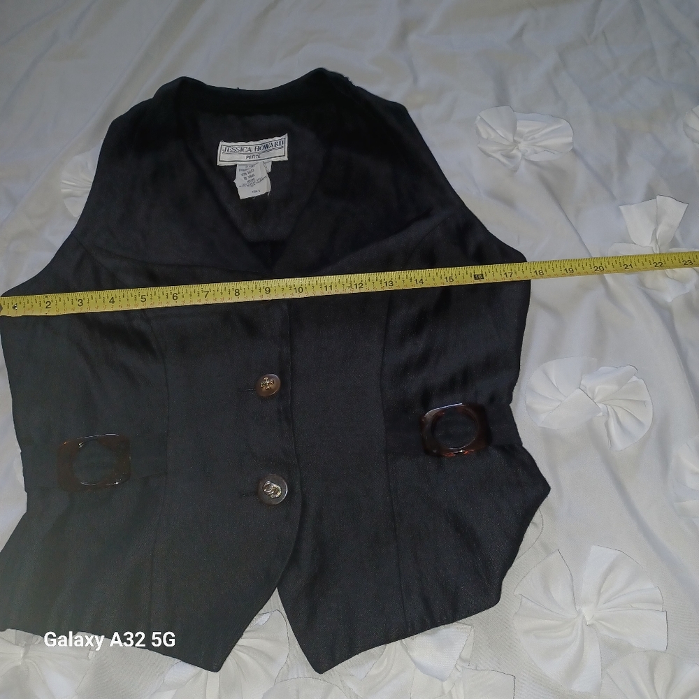 Jessica Howard Women Size S Black Tailored Vest Only 1 Piece - Picture 9 of 12